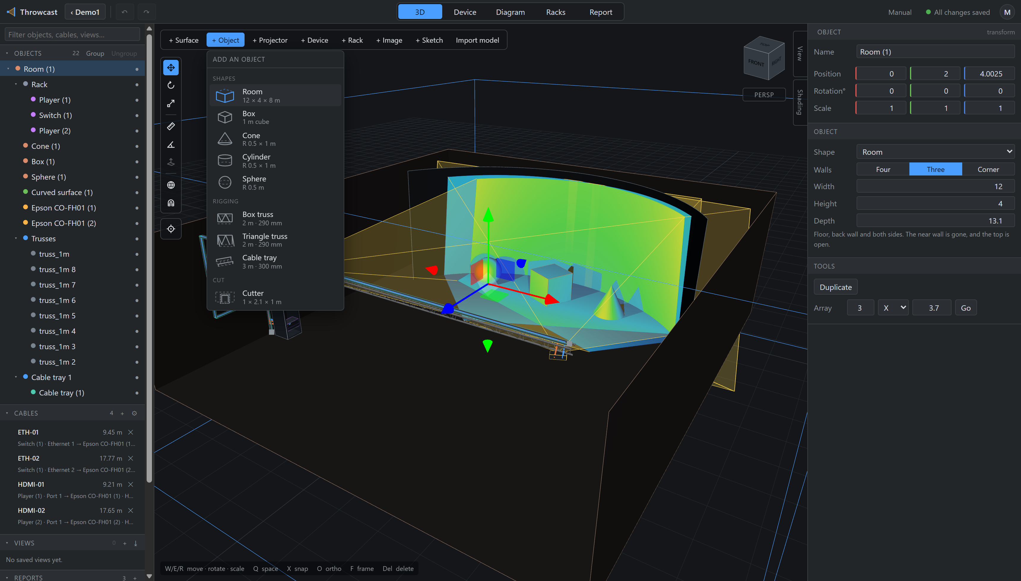 The Add an object menu